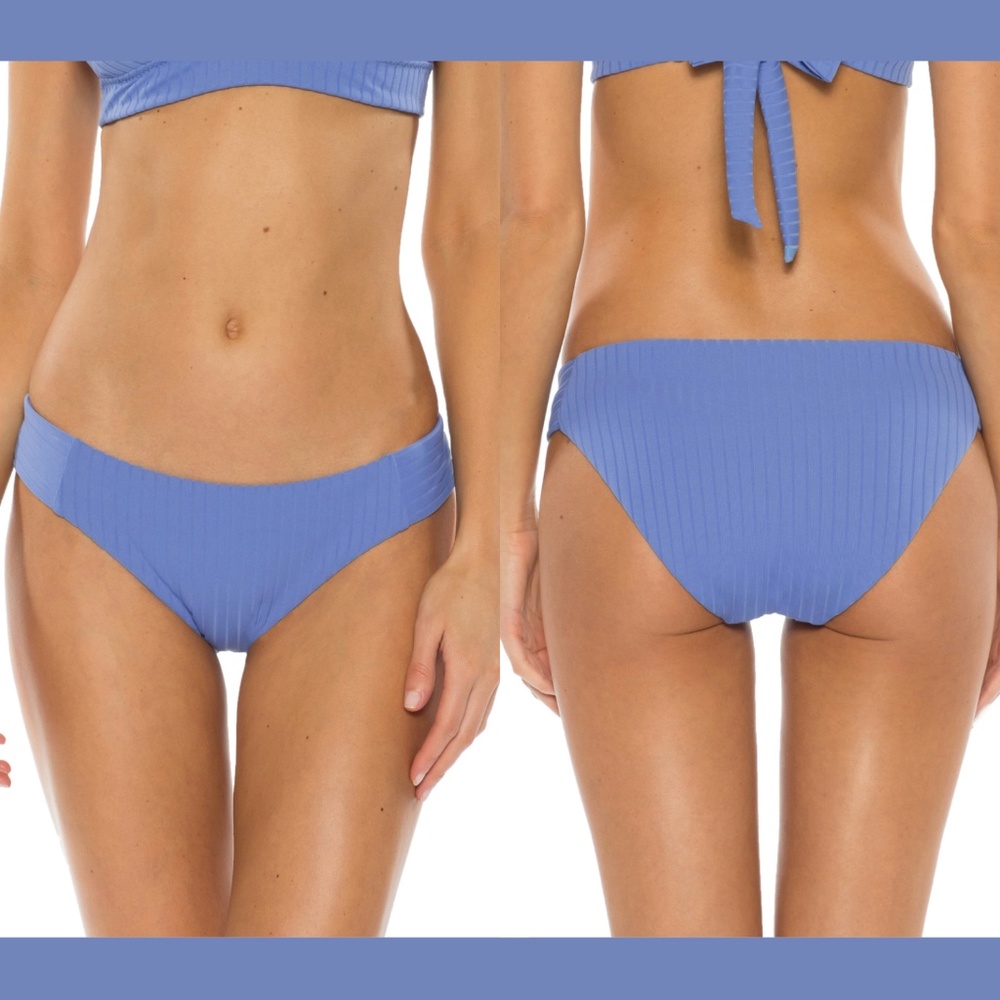 NEW Becca Loreda Ribbed Bikini Bottom in MIST Blue [SZ Large‎ ]